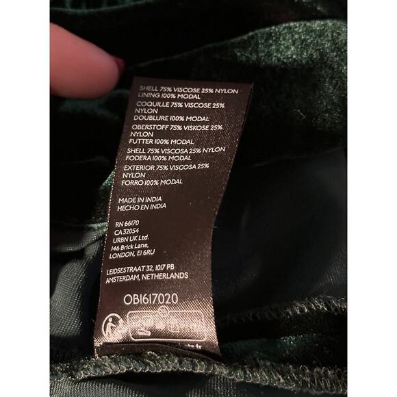 Anthropologie Green Sunday in Brooklyn V-Neck Velvet Mini Dress Size XL - Picture 10 of 16